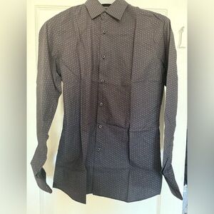 Prada Blue Geometric Dress Shirt